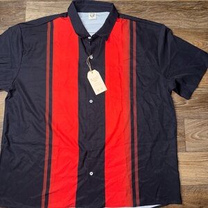 Casual Black and Red Striped Men's Shirt retro!